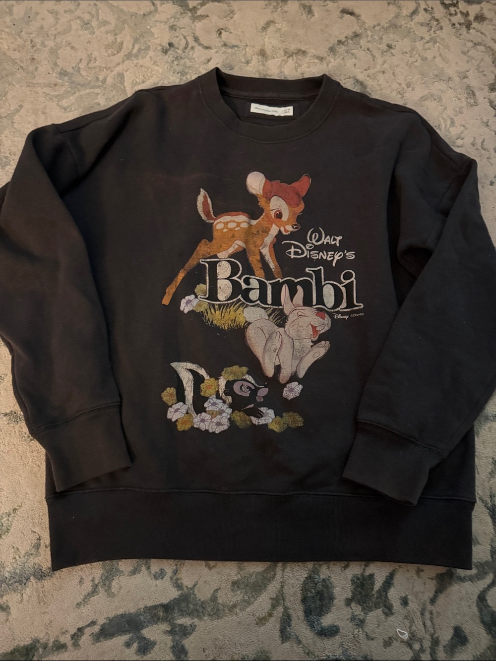 Abercrombie & Fitch Black Disney Bambi Graphic Crewneck